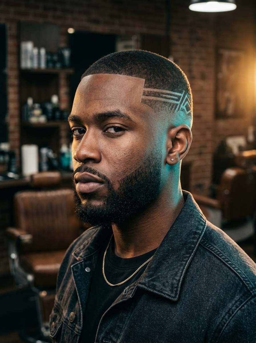 Buzz Cut Geométrico con Hair Tattoo